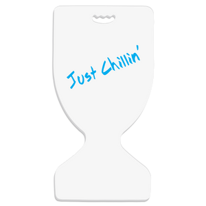 - Just Chillin' - IMPERFECT EDITION (2 Sided, Blue on White)  - Deluxe Pool Saddle